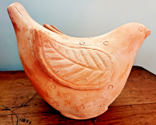 Handmade dove bird pottery - bird,