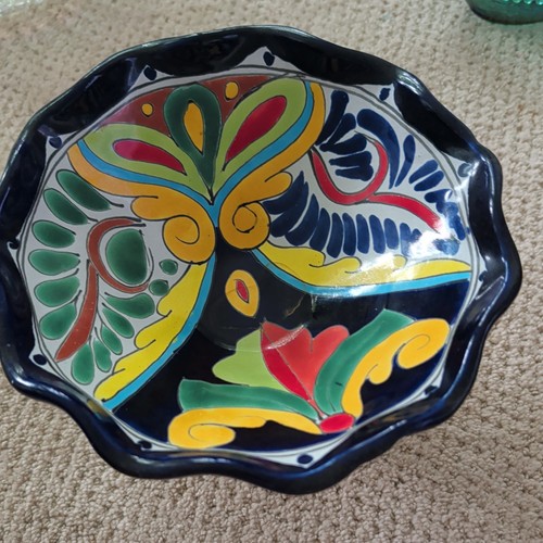 Pottery fruit bowl pedestal - ,