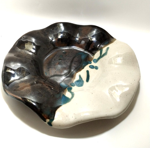 Studio art pottery ruffled - pottery~ruffled, rim