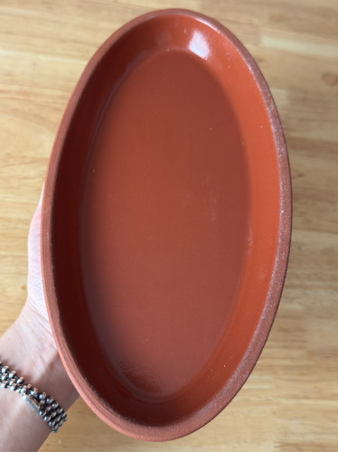 Handmade oval clay dish - handmade,