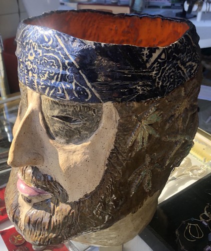 Large folk art pothead - folk,