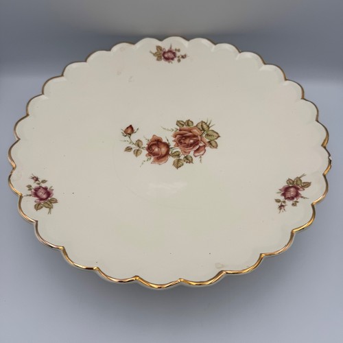 Antique scalloped cake stand - antique,