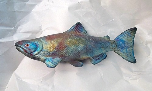Raku pottery fish figurine - raku,